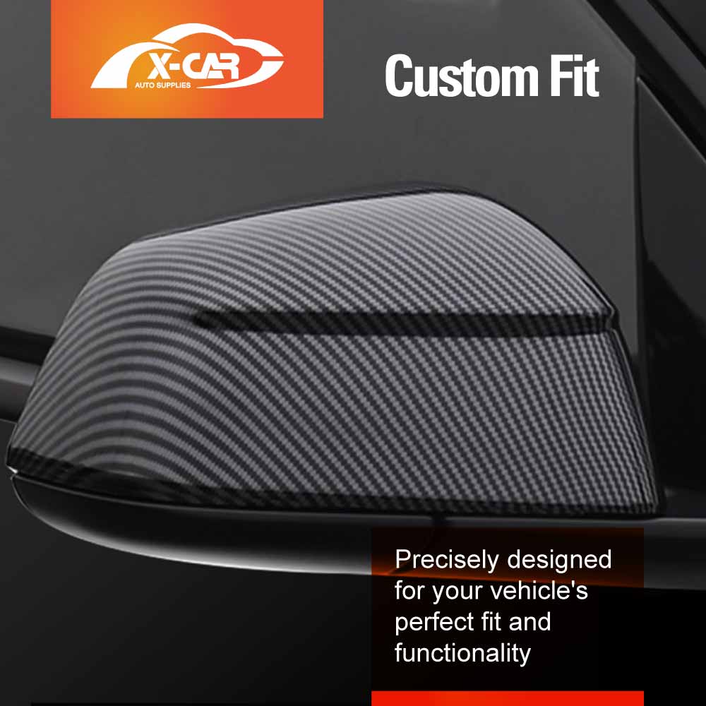 Rear View Mirror Trim Cover for Tesla Model Y L 6-Seat 2026-Onwards Exterior Accessories Side Mirror Cap Carbon Fiber Style