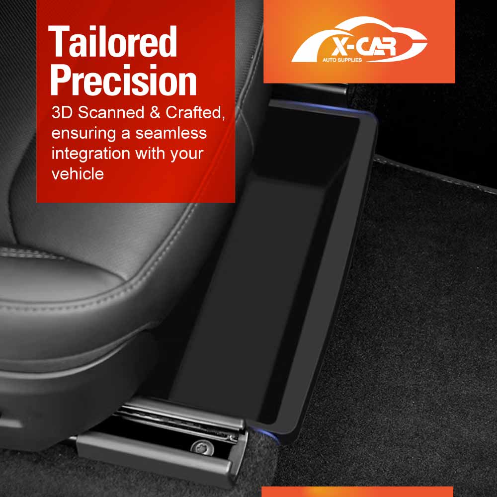 Car Under Seat Storage Box for Tesla Model Y L 6-Seat 2026-Onwards Front Seats Organizer Tray