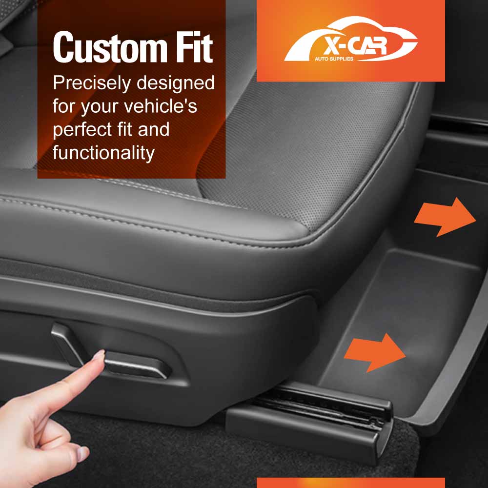 Car Under Seat Storage Box for Tesla Model Y L 6-Seat 2026-Onwards Front Seats Organizer Tray