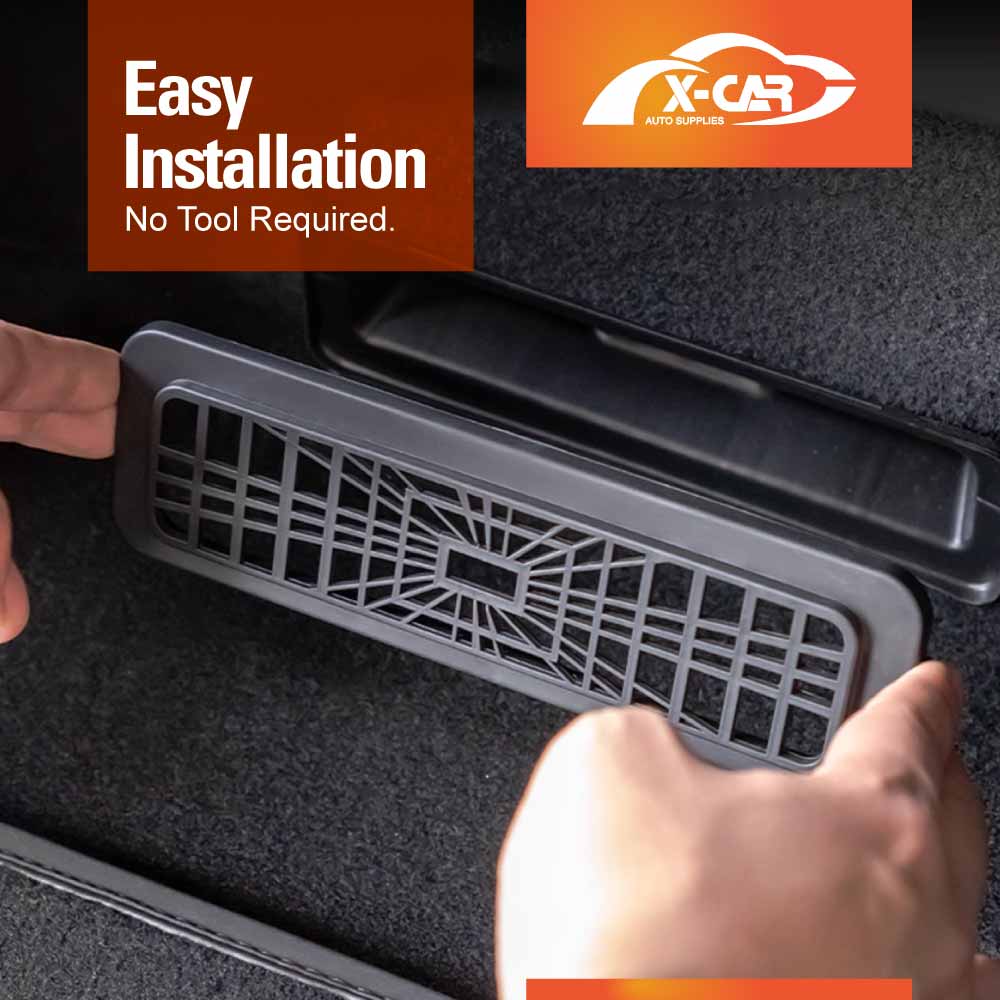 Rear Under Seat Air Conditioning Vent Covers for Tesla Model Y L 6-Seat 2026-Onwards Flow Grille Protectors Set of 2
