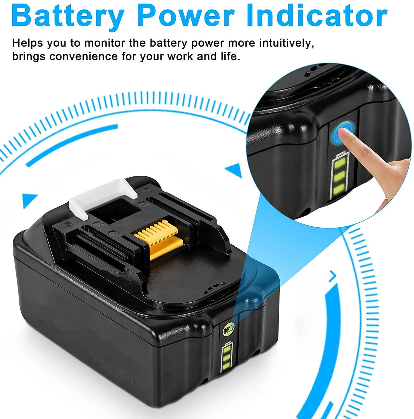 2 Replacement Battery for Makita 18V Cordless Power Tools BL1815B BL1830B BL1835B BL1840B BL1845B BL1850B BL1860B LXT