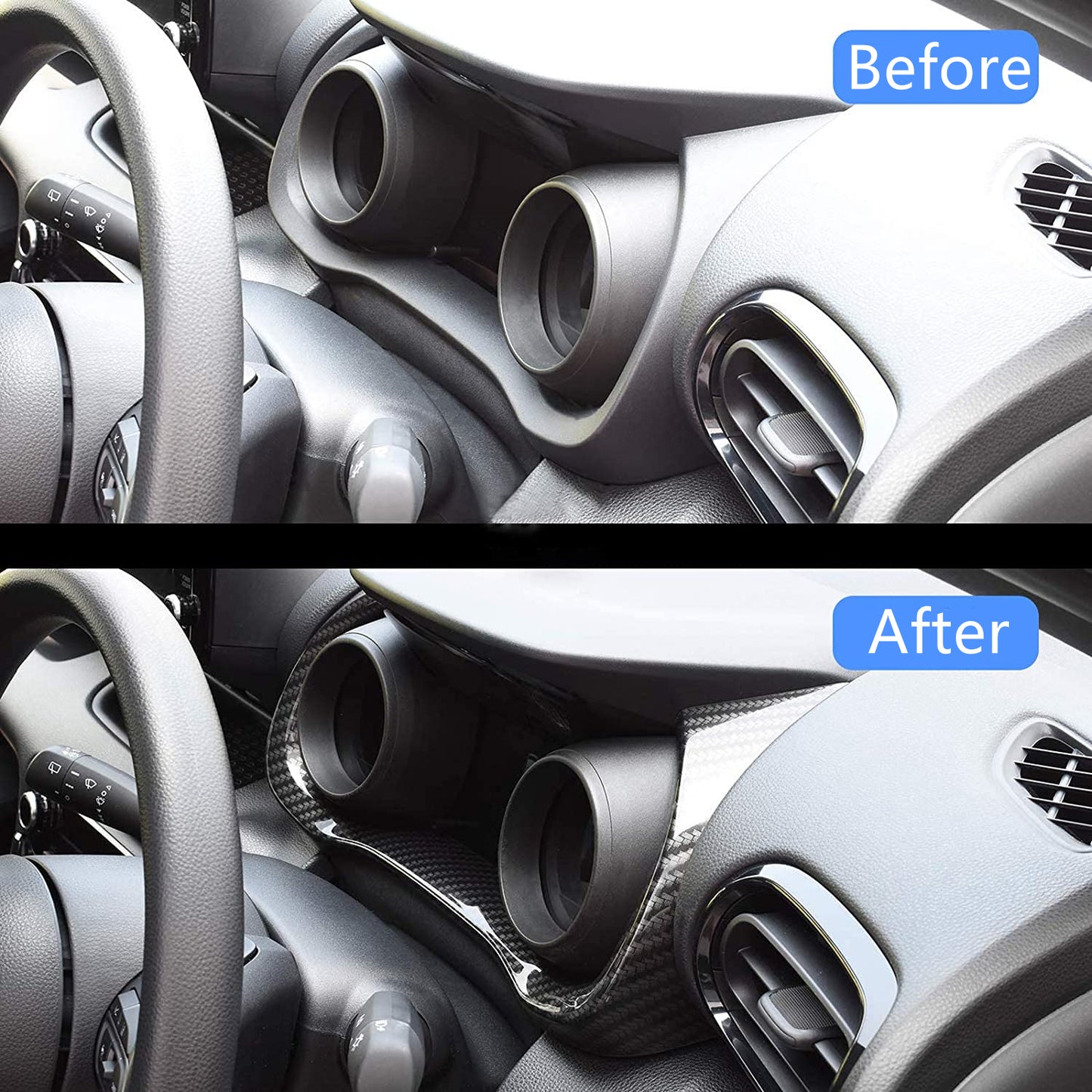 Carbon Fiber Style Car Dashboard Panel Trim Cover for Toyota Yaris/Yaris Cross 2020-Onwards