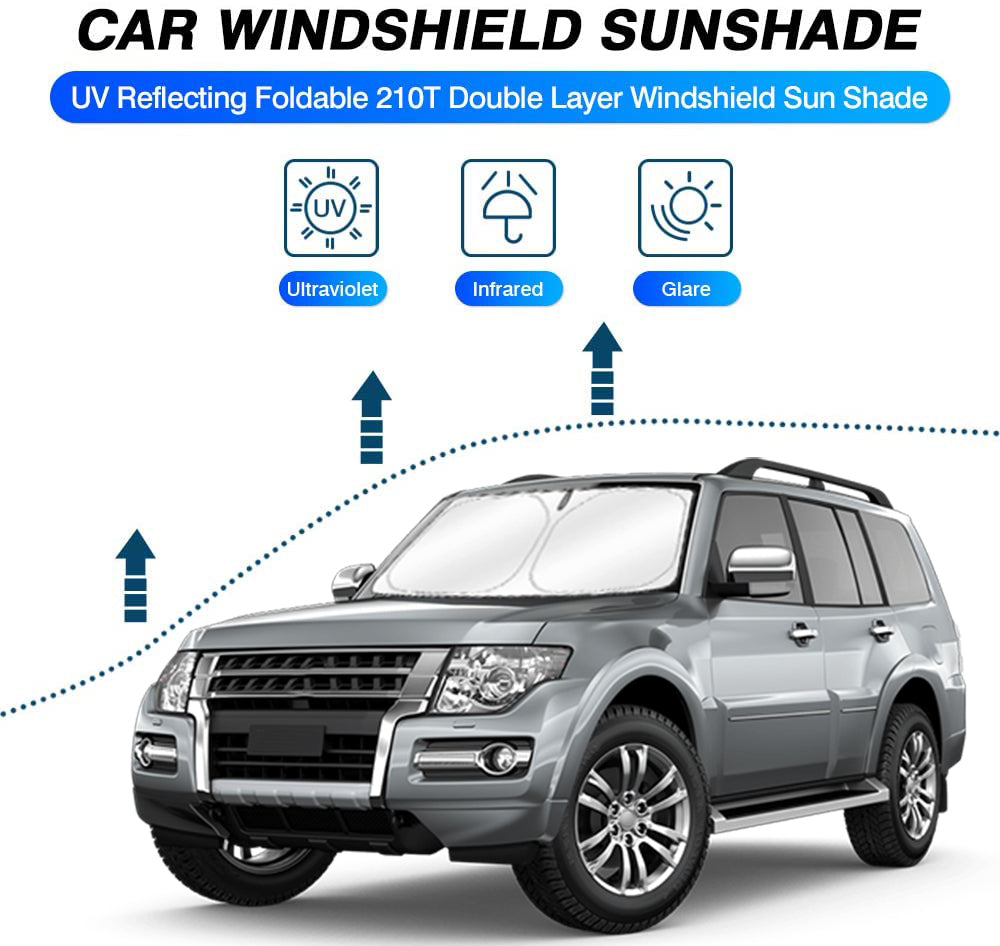 Windshield Sun Shade for Mitsubishi Pajero 2006-2022 Blocks UV Rays Sun Visor Protector Foldable Sunshade