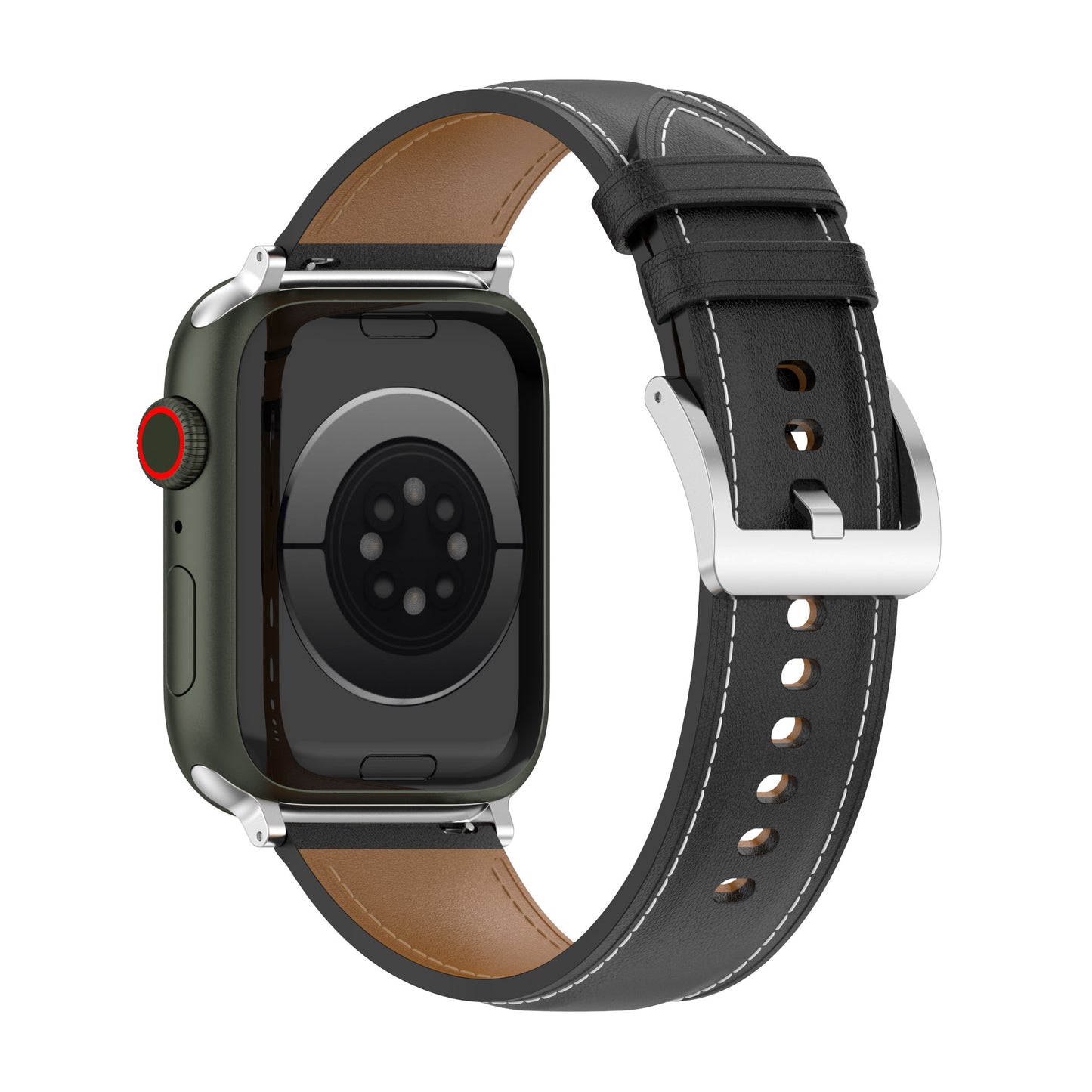 Leather Soft Band Replacement Strap For Apple Watch Series 7 6 5 4 3 2 1 SE Sport 42mm 44mm 45mm Black