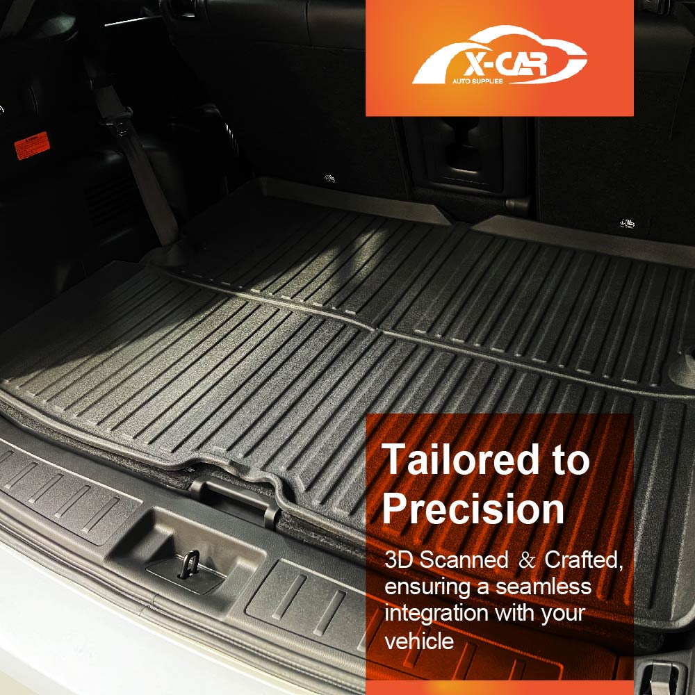 3D Floor Mats Boot Liner for Mitsubishi Outlander ZM Series PHEV 7 Seater 2021-2025 All Weather Heavy Duty Cargo Car Trunk Luggage Tray