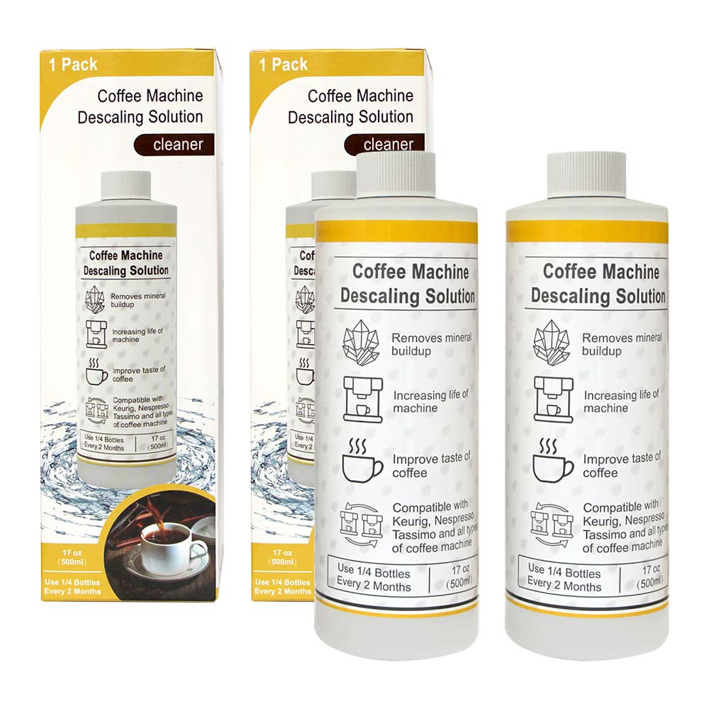 2 Pack 500ml Liquid Descaler Cleaner Descale Descaling Solution for Breville Gaggia Saeco Delonghi Jura Sunbeam Espresso Coffee Machine