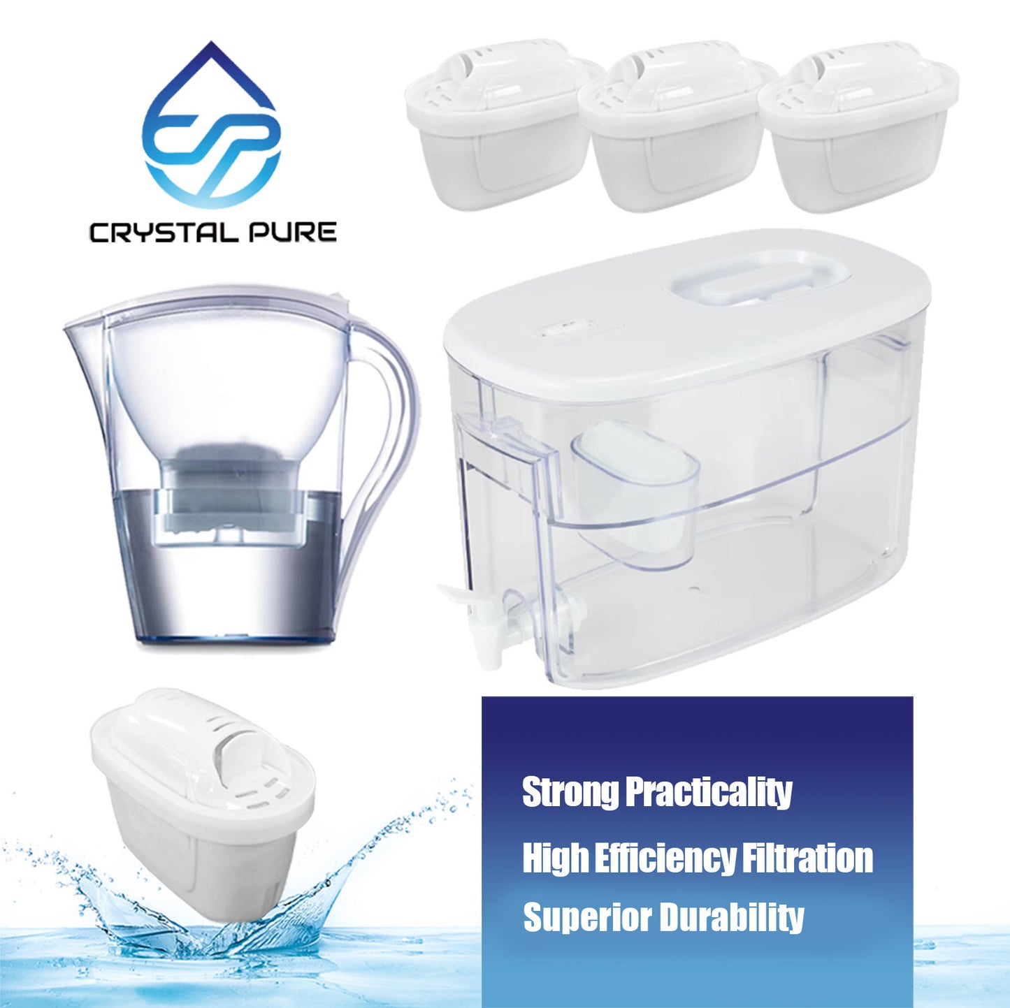 3 Replacement Water Jug Pitchers Filter Cartridge for Kmart Anko 3.3L Water Jug / 9L Water Dispenser