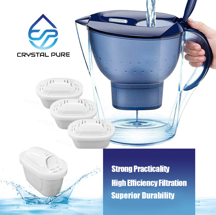 6 Crystal Pure Water Filter for Brita Maxtra/Mavea,Marella,Aluna/Navelia Frosted Tassimo Jug Pitcher 2.4L 3.5L Refill Replacement Cartridge
