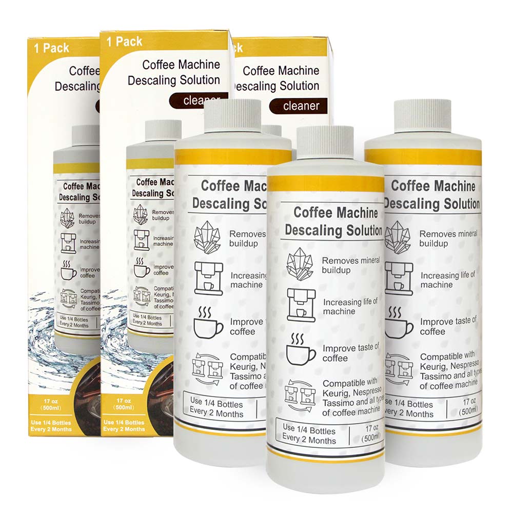 3 Pack 500ml Liquid Descaler Cleaner Descale Descaling Solution for Breville Gaggia Saeco Delonghi Jura Sunbeam Espresso Coffee Machine