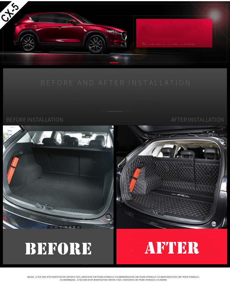 Mazda CX-5 CX5 2017-2025 Premium PU Leather Custom Made Waterproof Boot Liner Cargo Mat Cover Back Seat Protector Kick Mats