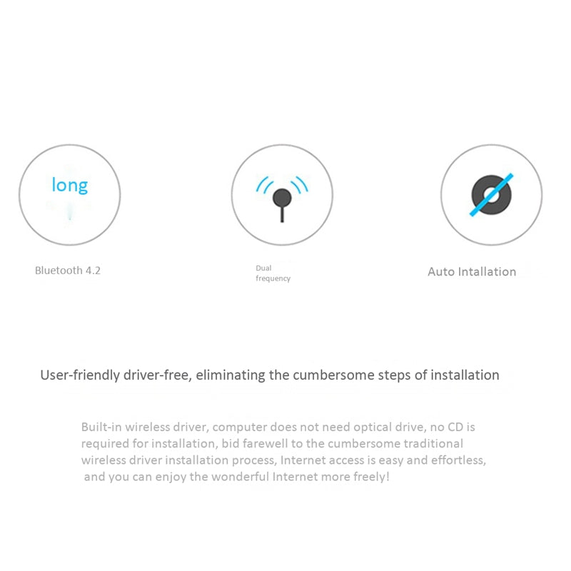 Dual Band Bluetooth 5G Wireless USB WiFi Adapter Dongle for Windows XP 7 8 10 Mac