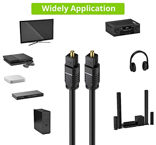 Optical Digital Audio Toslink Cable SPDIF Cord for Home Theater,PS5,PS4,Xbox,Sound Bar,TV,Blu-ray CD DVD Player