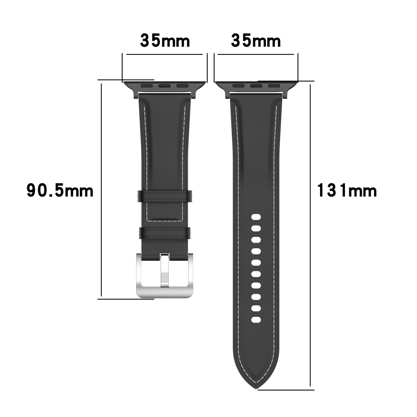 Leather Soft Band Replacement Strap For Apple Watch Series 7 6 5 4 3 2 1 SE Sport 42mm 44mm 45mm Black