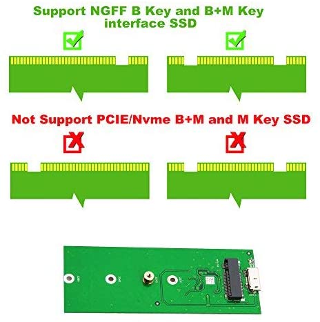 M.2 SATA SSD to USB 3.0 External SSD Reader Converter Adapter Enclosure with UASP, NGFF M.2 2280 2260 2242 2230 SSD with Key B/Key B+M