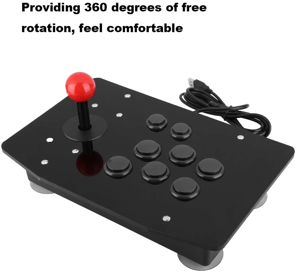 USB Fighting Stick Arcade Controller Gamepad Game Joystick with 8 Buttons for Windows PC Computer Game