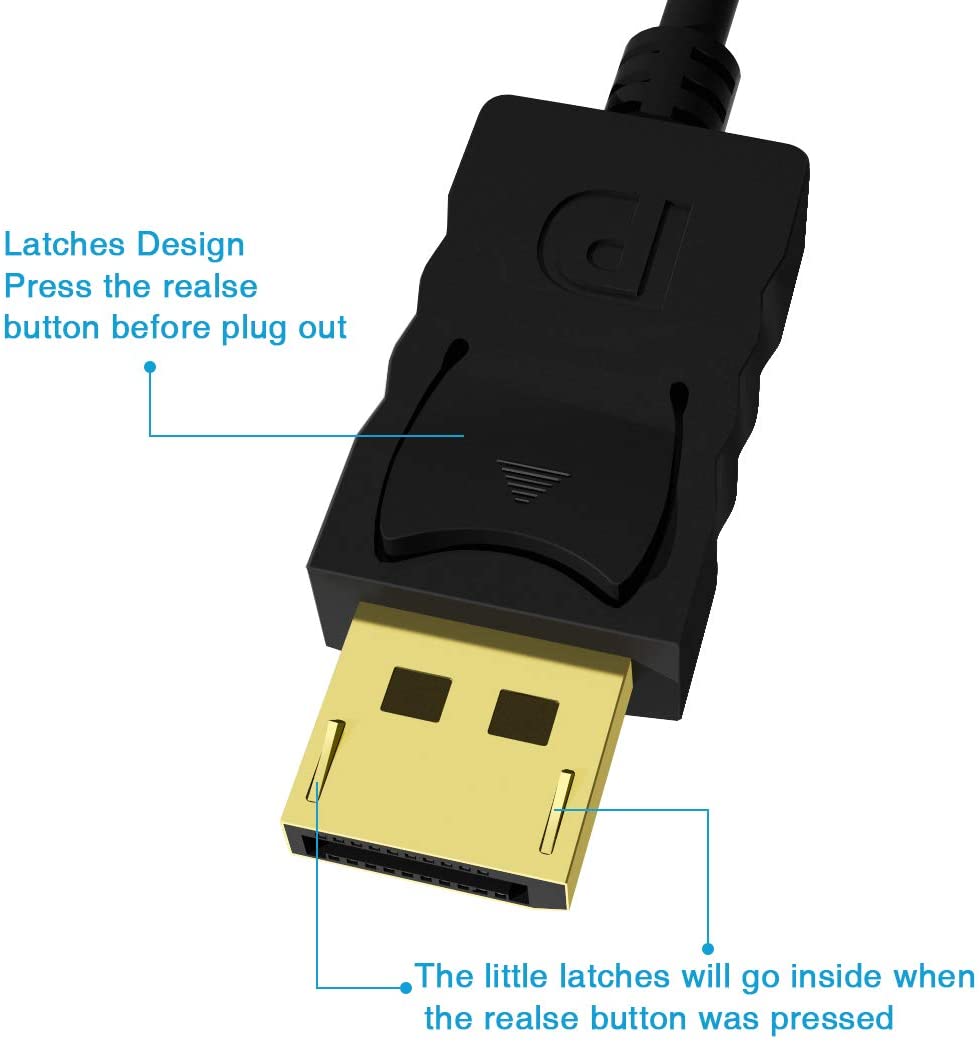 1.8m DisplayPort DP Male to VGA Male Adapter Cable for Lenovo Dell HP ASUS Acer Toshiba Laptop Monitor