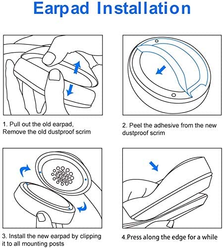 Replacement Ear Pads Cushions in Blue for Beats Studio 2.0 3.0 Over-the-Ear Headphones