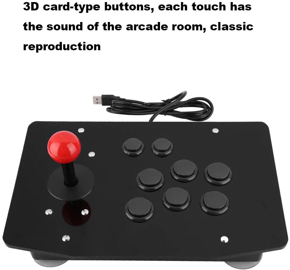 USB Fighting Stick Arcade Controller Gamepad Game Joystick with 8 Buttons for Windows PC Computer Game