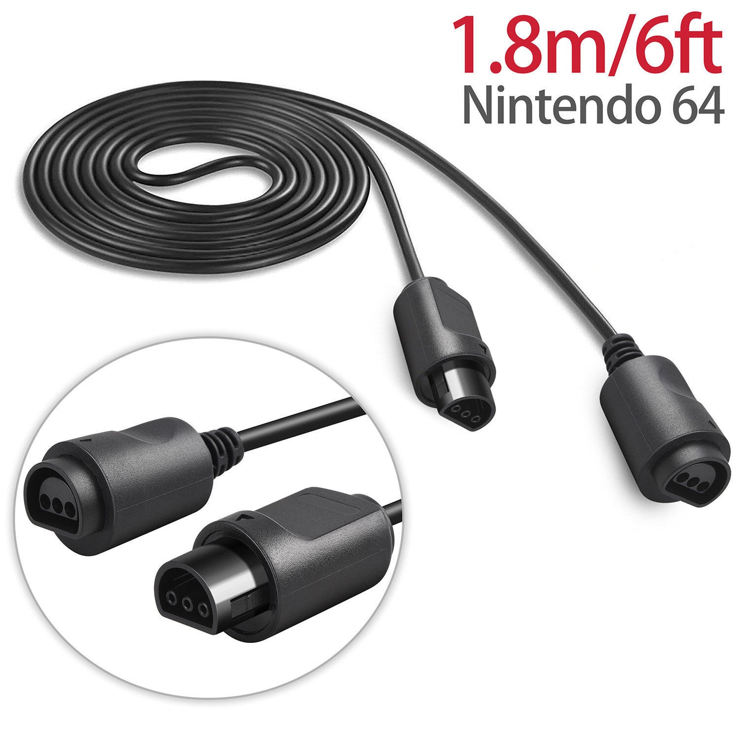 1.8M Extension Cable Cord For Nintendo 64 N64 Controller Control Joystick