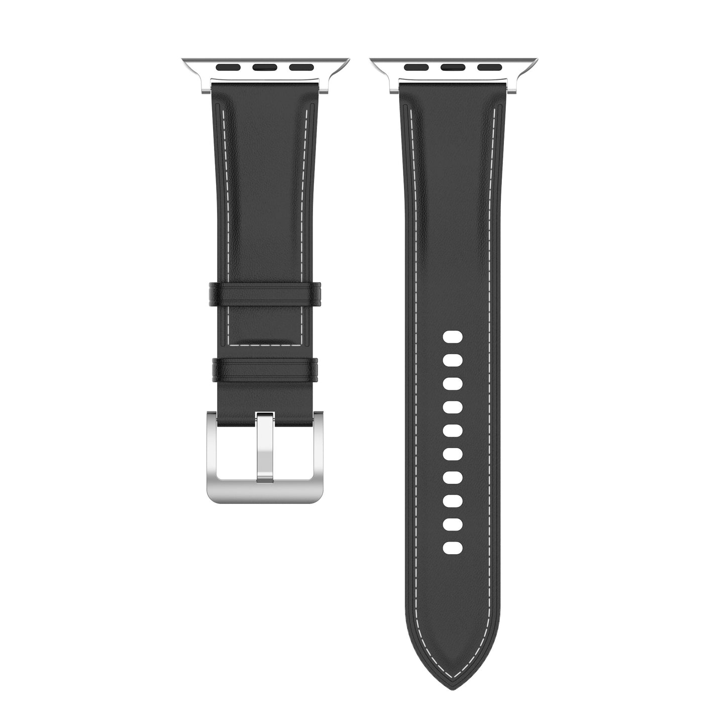 Leather Soft Band Replacement Strap For Apple Watch Series 7 6 5 4 3 2 1 SE Sport 42mm 44mm 45mm Black