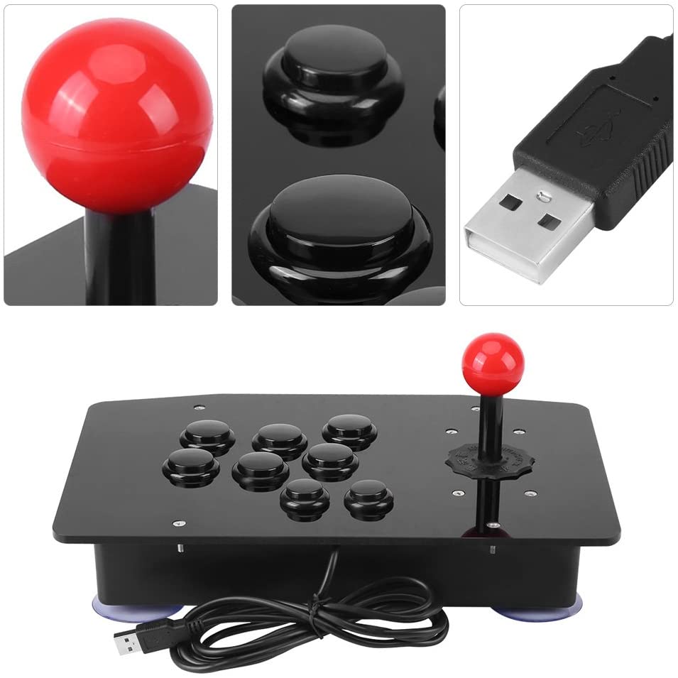 USB Fighting Stick Arcade Controller Gamepad Game Joystick with 8 Buttons for Windows PC Computer Game