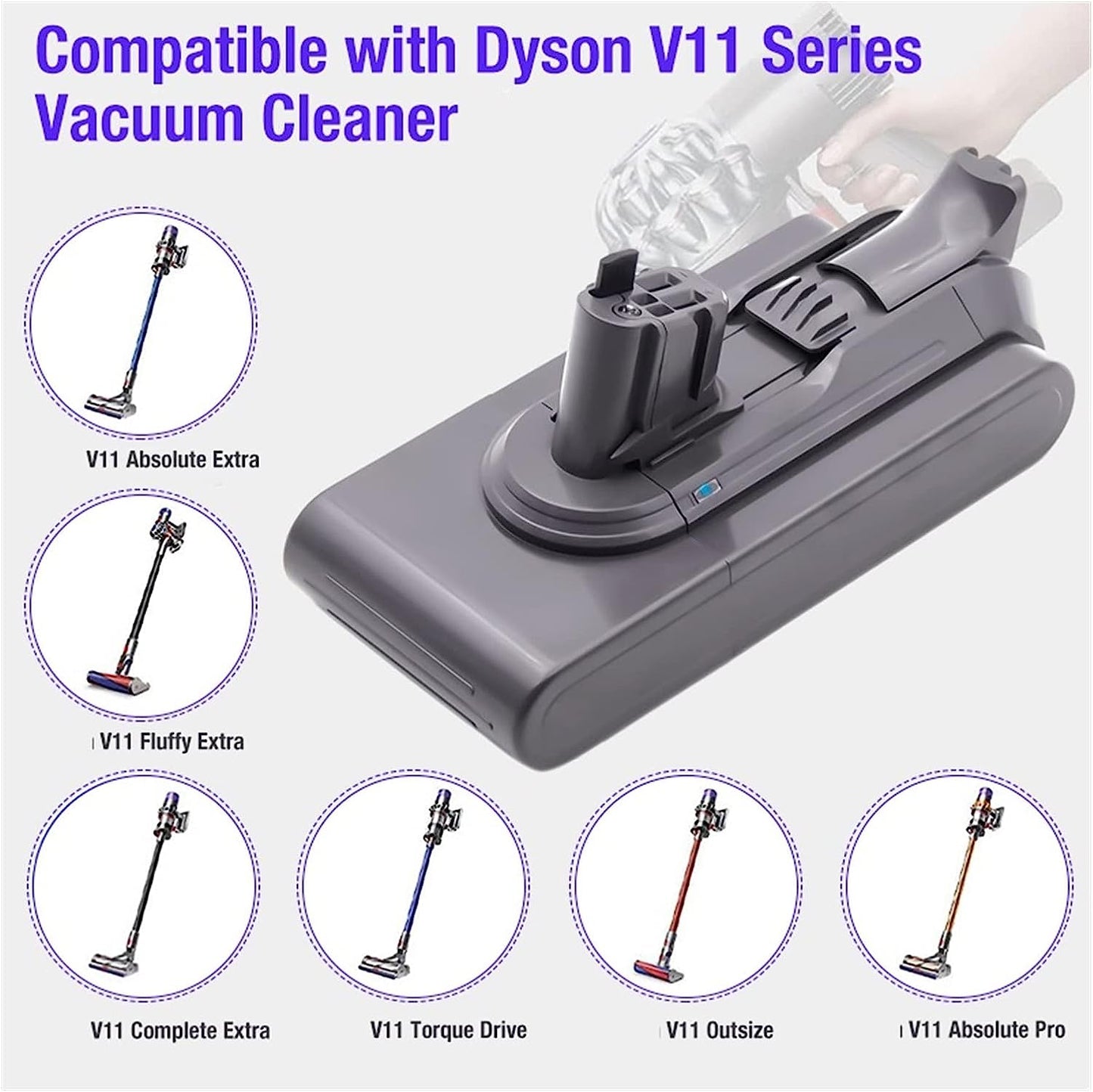Replacement Battery for Dyson V11 Complete Extra/V11 Absolute Extra/V11 Fluffy Extra/V11 Animal/V11 Outsize Pro/V11 Complete Pro/SV15 Cordless Vacuum