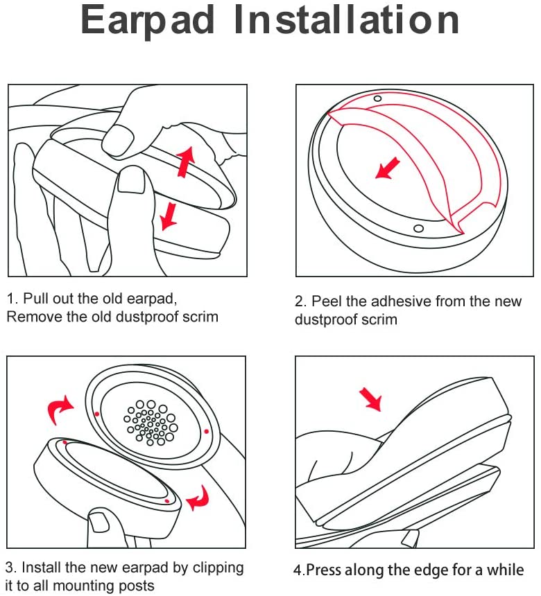 Red Replacement Cushions Ear Pads for Beats Dr Dre Solo 2.0 3.0 Wireless Headphone
