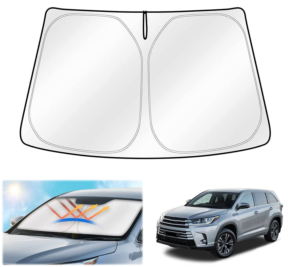 Windshield Sun Shade for Toyota Kluger 2014-2021 Blocks UV Rays Sun Visor Protector Foldable Sunshade