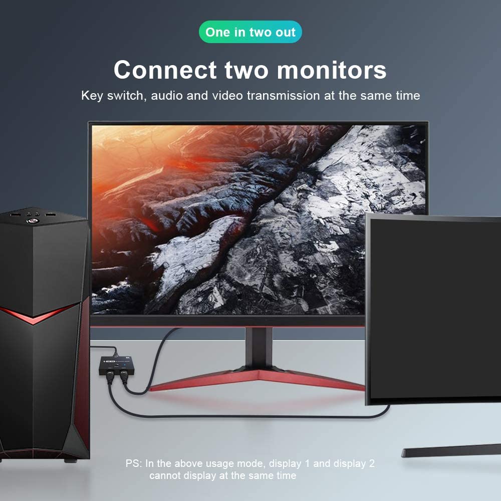 HDMI 2.1 Ultra 8K HD Bi-Directional Switch '1in 2out'/'2in 1out' High Speed 48Gbps Splitter Converter for Xbox Switch PS5/4/3 Blu-Ray DVD