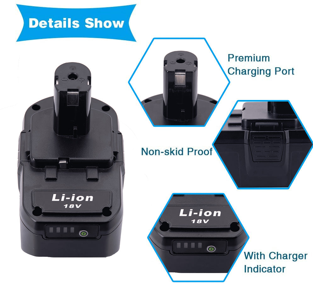 18V Replacement Battery Compatible with Ryobi ONE+ Plus Power tool P102 P103 P104 P105 P107 P108 P122