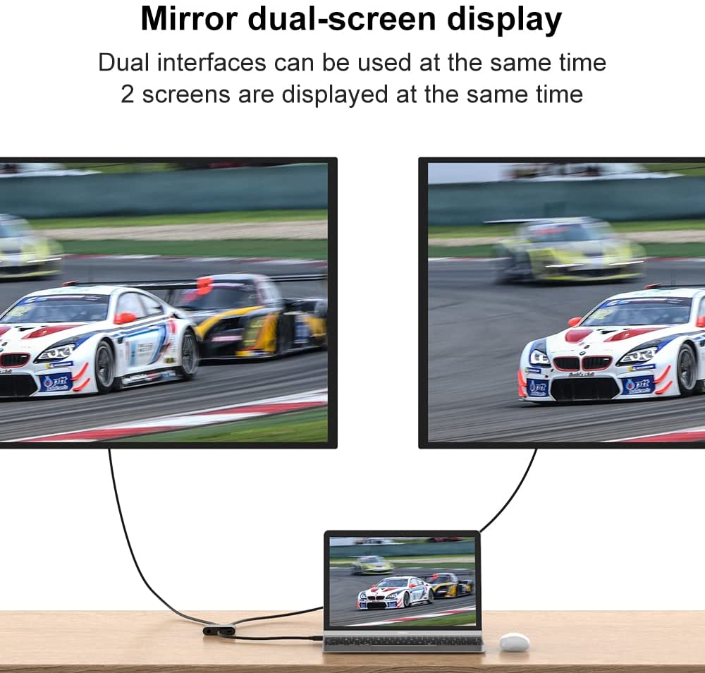 HDMI to VGA HDMI Adapter Dual Display 1080P Converter Splitter for PC Laptop Desktop