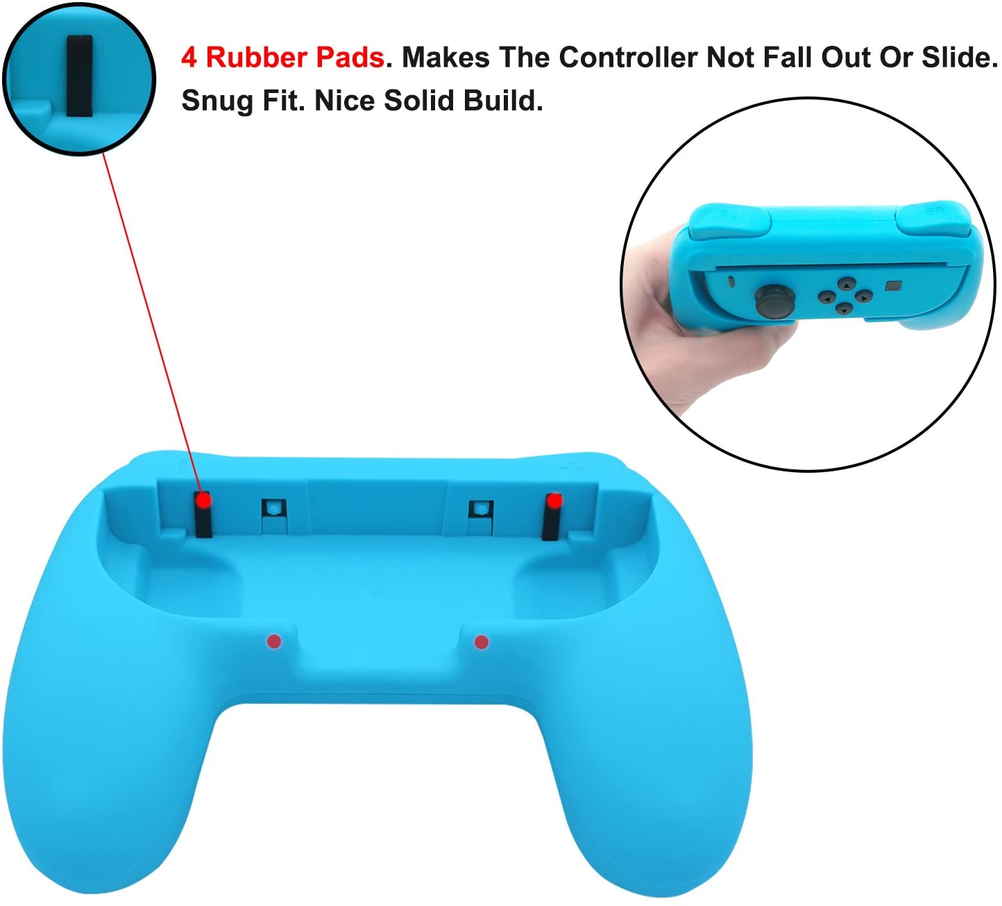 2 Pack Controller Grips Handle Compatible with Nintendo Switch Joy-Con - Blue and Red