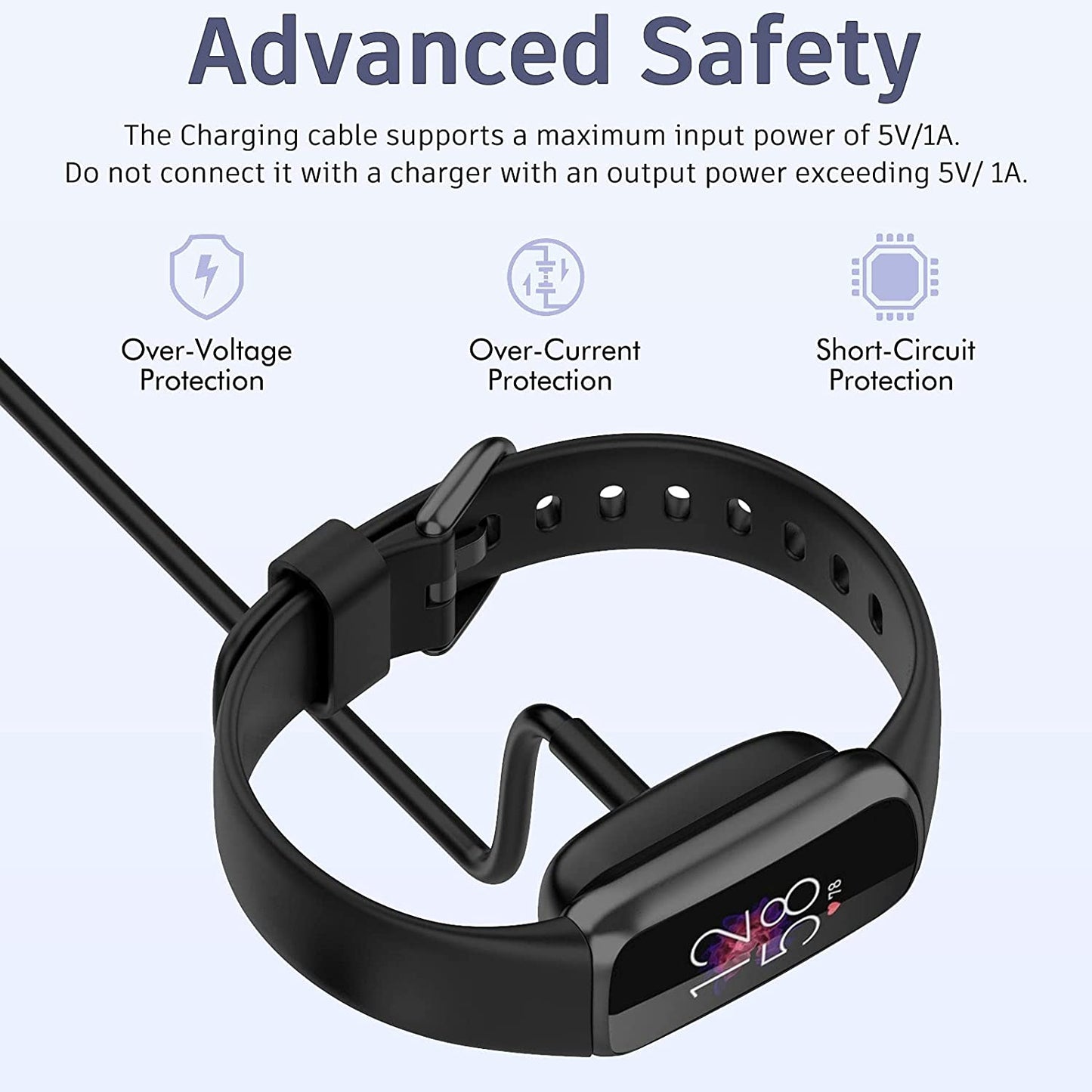 Replacement USB Charging Charger Cable Cord for Fitbit Luxe Fitness Tracker