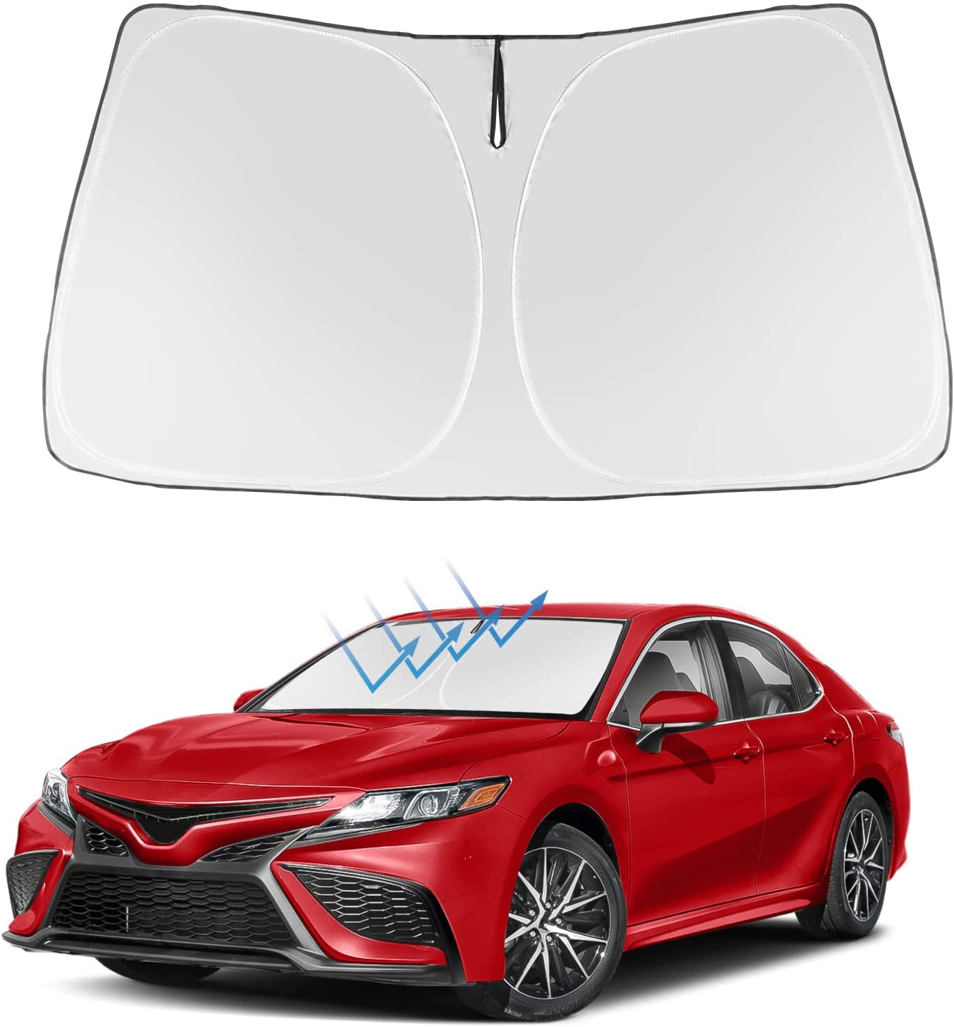 Windshield Sun Shade for Toyota Camry 2018-2024 Blocks UV Rays Sun Visor Protector Foldable Sunshade