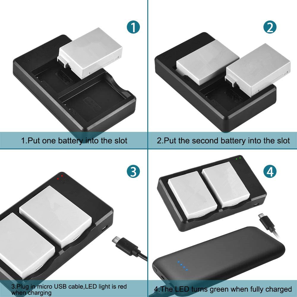 External USB Dual Battery LP-E8 Charger for Canon EOS 550D 600D 650D 700D Kiss X4 X5 Rebel T2i T3i Camera