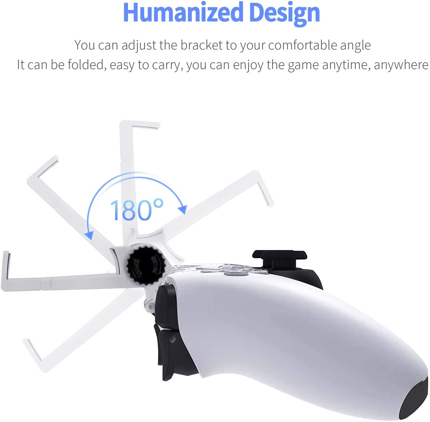 Foldable Mobile Phone Android iPhone Holder Mount Clip Clamp Bracket with Adjustable Stand for Sony Playstation 5 PS5 Controller