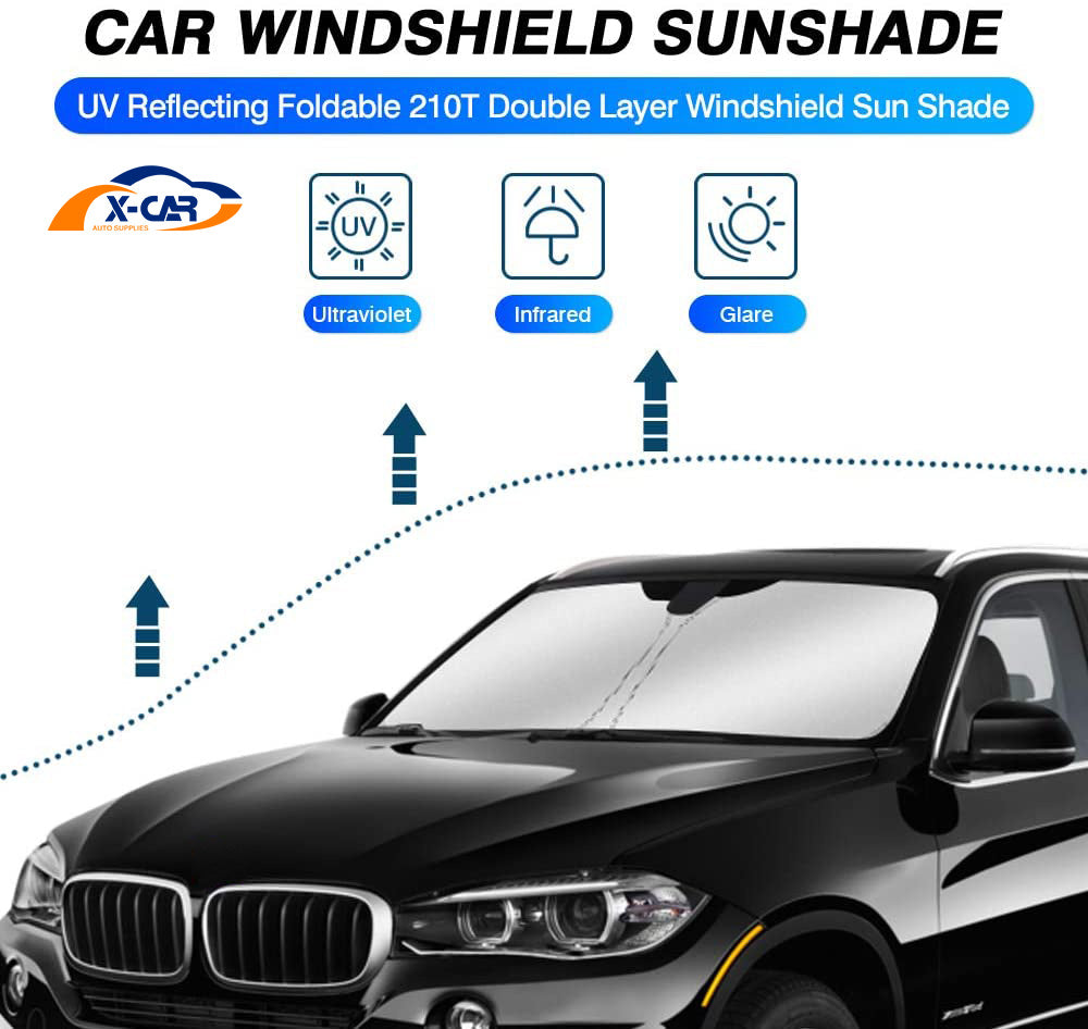 Windshield Sun Shade for BMW X5 SUV 2014 2015 2016 2017 2018 Blocks UV Rays Sun Visor Protector Foldable Sunshade