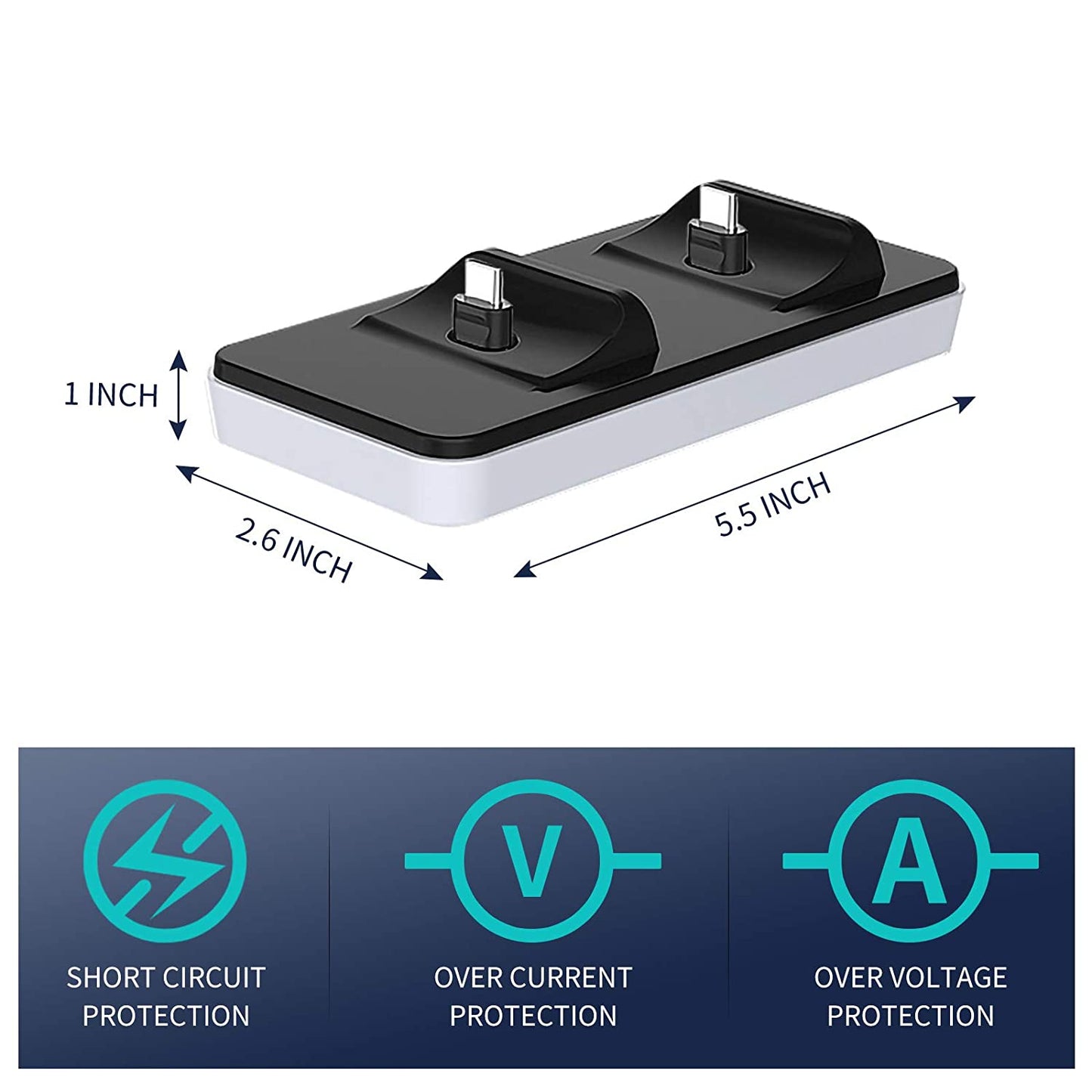 Dual Controllers Charger Charging Dock Station Stand For Sony PS5 Playstation 5 DualSense Controller