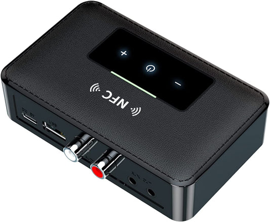 Bluetooth 5.0 Transmitter Receiver HiFi Wireless 3.5mm AUX NFC to 2 RCA Audio Adapter