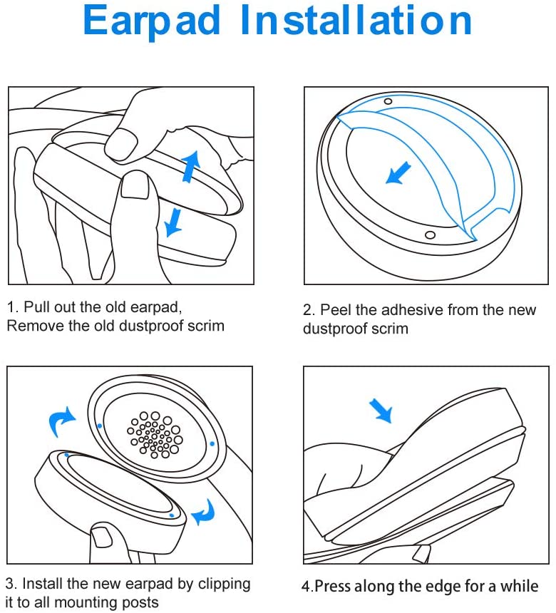 Replacement Ear Pads Cushions in White for Beats Studio 2.0 3.0 Over-the-Ear Headphones