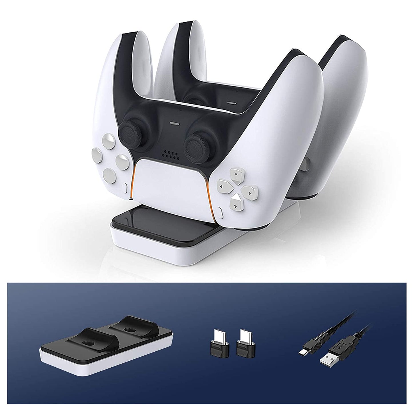 Dual Controllers Charger Charging Dock Station Stand For Sony PS5 Playstation 5 DualSense Controller