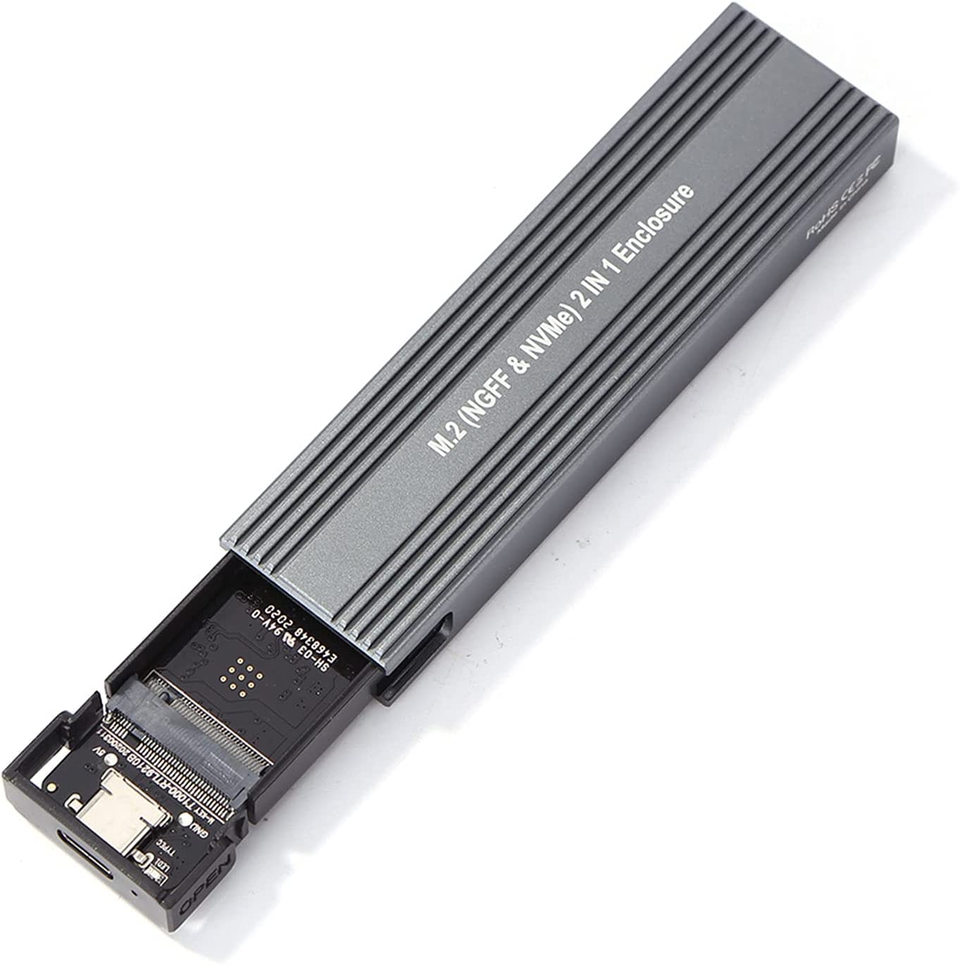 M.2 SSD Case NVME Enclosure to USB 3.0/USB 3.1 Type C Adapter for Dual Protocol NVME PCIE NGFF SATA M/B Key Disk Box Case