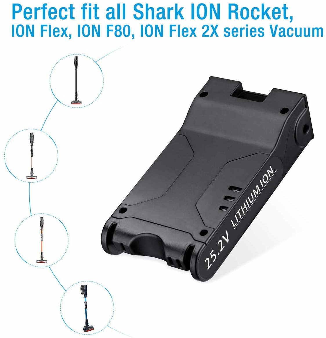 25.2V Replacement XBAT200 Battery for Shark ION Flex 2x IF250 IF200/ION F30 F80/ION Flex DuoClean/ION Rocket/ION X30 X40/ION MultiFLEX Cordless Vacuum