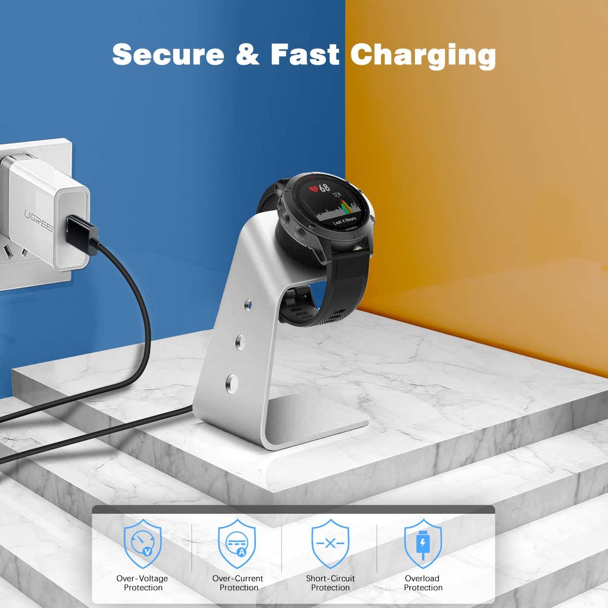 Charger Dock Stand For Garmin Vivoactive 3 4 4S/Fenix 5 5S 5X 6 6S 6X/Quatix 5/Forerunner 935/Approach S60 X10 X40/Vivosport/Vivomove 3 3S LUXE Style