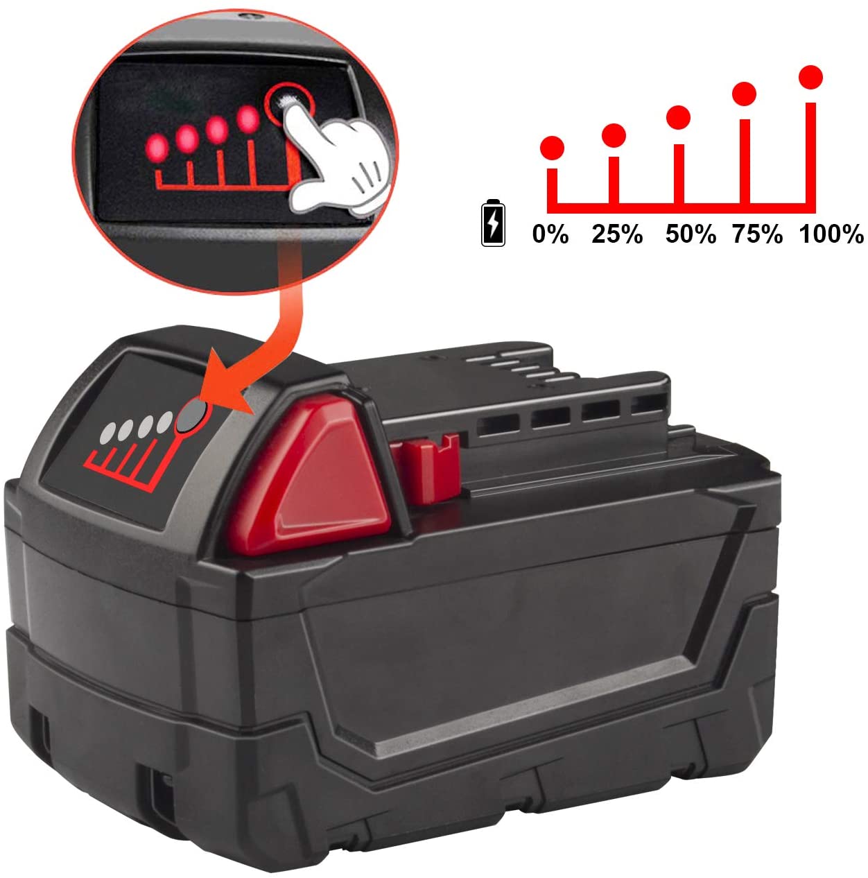 1x Replacement 3.0Ah Battery and 14V-18V Li-ion Battery Charger for Milwaukee M18 M12-18C 48-59-1812 M18B4 0880-20 2662-20 M18BBL-0 M18BX