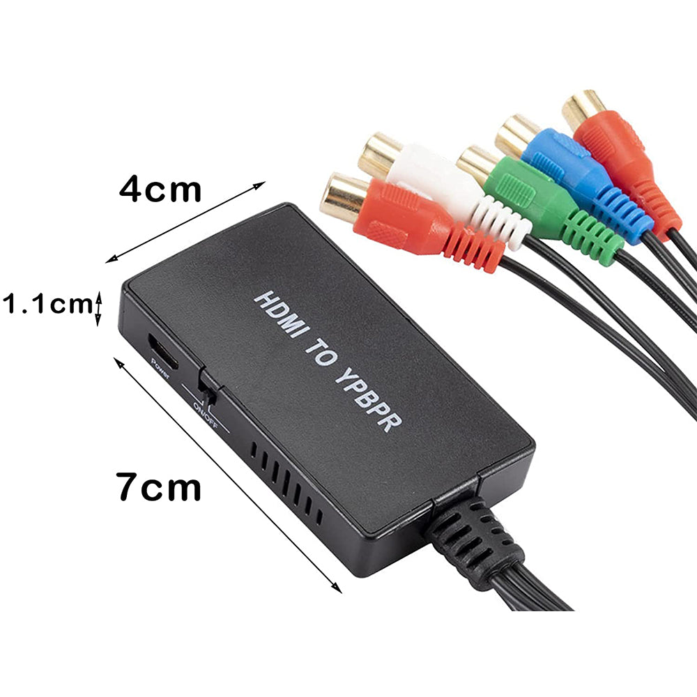 HDMI to Component Video YPbPr RCA Converter Scaler Adapter 1080p R/L Audio Output w/Video Cable for PS3 DVD Player Plug and Play