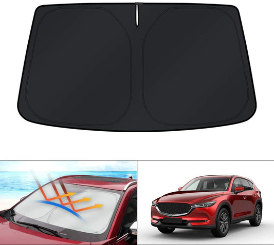 Windshield Sun Shade for Mazda CX-5 CX5 SUV 2017-2025 Blocks UV Rays Foldable Custom Sun Visor Protector