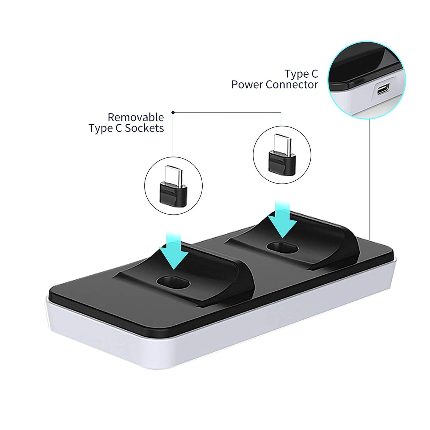 Dual Controllers Charger Charging Dock Station Stand For Sony PS5 Playstation 5 DualSense Controller