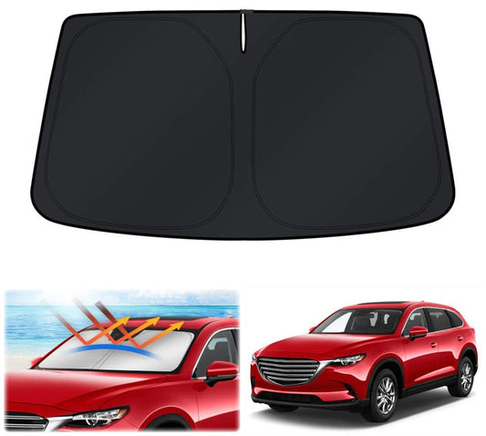 Windshield Sun Shade for Mazda CX-9 2016-2024 Blocks UV Rays Foldable Custom Wind Screen Sun Visor Protector CX9 Accessories