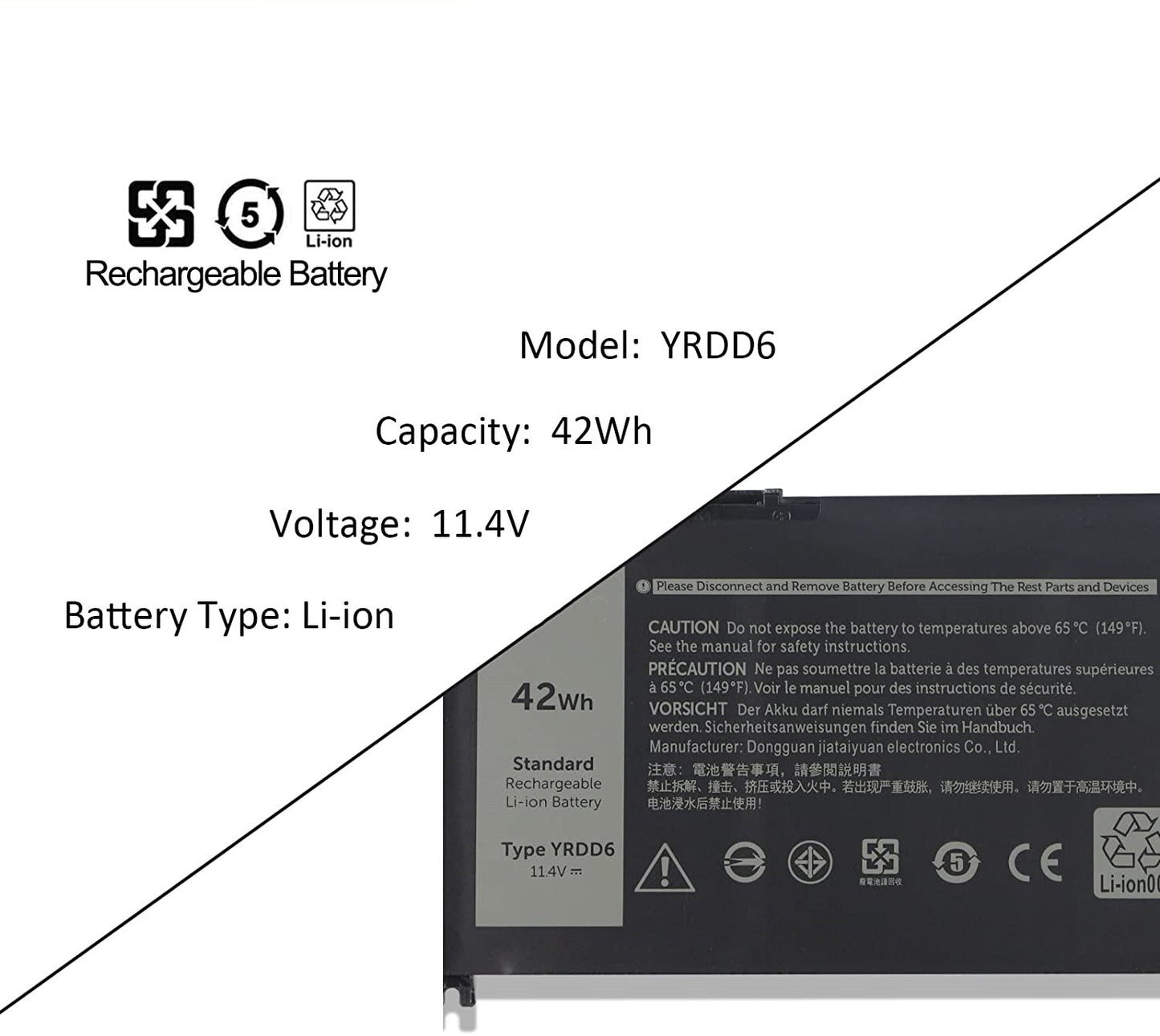 Replacement Battery for Dell Inspiron 5481 5485 5491 5583 5584 3780 3581 3582 3584 3593 3780 3781 5493 5590 5593 Vostro 3500 3583 5481 5490 5581 5590